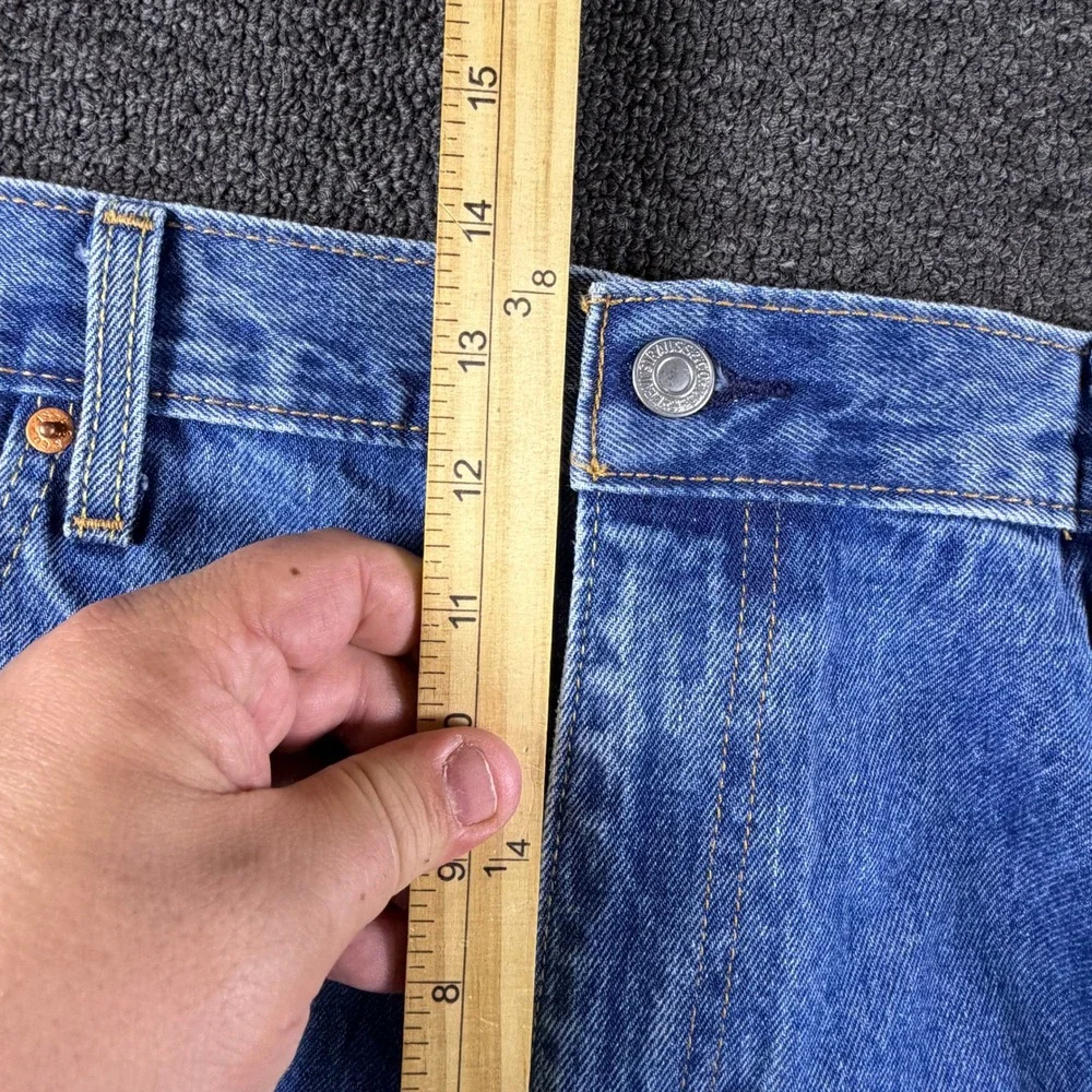 Levis Jeans Mens 44x34 (Fits 42x33) 550 Relaxed Fit Tapered Blue Denim EUC